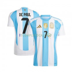 Maglia Argentina De Paul 7 Copa America Divisa Home 2024 Manica Corta ,Uomo