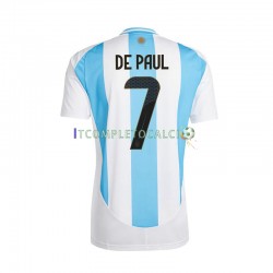 Maglia Argentina De Paul 7 Copa America Divisa Home 2024 Manica Corta ,Uomo