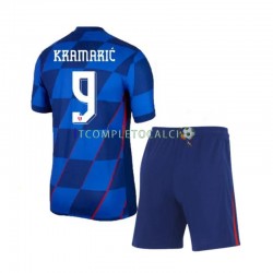 Maglia Croazia Andrej Kramaric 9 Divisa Away Euro 2024 Manica Corta ,Bambino