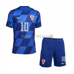 Maglia Croazia Modrić 10 Divisa Away Euro 2024 Manica Corta ,Bambino