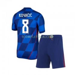Maglia Croazia Mateo Kovacic 8 Divisa Away Euro 2024 Manica Corta ,Bambino