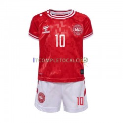 Maglia Danimarca Eriksen 10 Divisa Home Euro 2024 Manica Corta ,Bambino