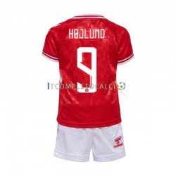 Maglia Danimarca Hojlund 9 Divisa Home Euro 2024 Manica Corta ,Bambino