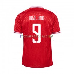 Maglia Danimarca Hojlund 9 Divisa Home Euro 2024 Manica Corta ,Uomo