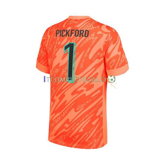 Maglia Inghilterra Pickford 1 Portiere Divisa Home Euro 2024 Manica Corta ,Uomo
