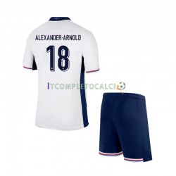 Maglia Inghilterra Trent Alexander-Arnold 18 Divisa Home Euro 2024 Manica Corta ,Bambino