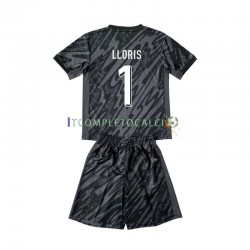 Maglia Francia Hugo Lloris 1 Portiere Divisa Away Euro 2024 Manica Corta ,Bambino