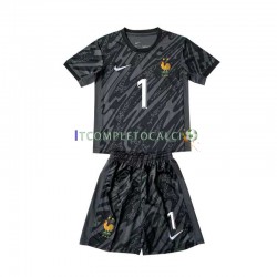 Maglia Francia Hugo Lloris 1 Portiere Divisa Away Euro 2024 Manica Corta ,Bambino