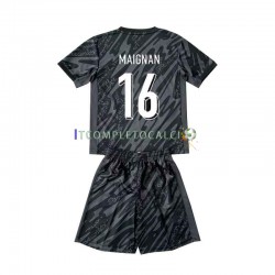 Maglia Francia Mike Maignan 16 Portiere Divisa Away Euro 2024 Manica Corta ,Bambino
