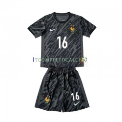 Maglia Francia Mike Maignan 16 Portiere Divisa Away Euro 2024 Manica Corta ,Bambino