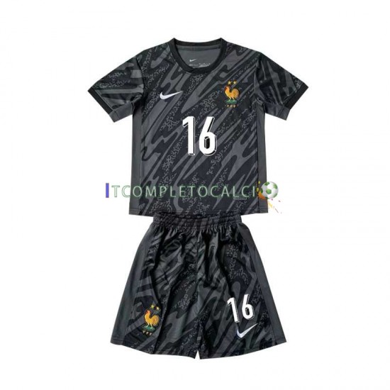 Maglia Francia Mike Maignan 16 Portiere Divisa Away Euro 2024 Manica Corta ,Bambino