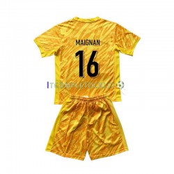 Maglia Francia Mike Maignan 16 Portiere Divisa Home Euro 2024 Manica Corta ,Bambino