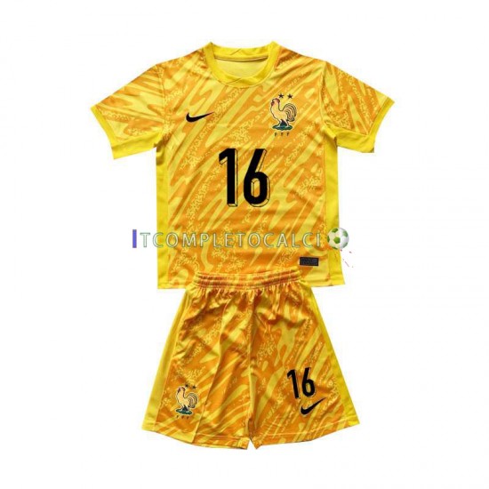 Maglia Francia Mike Maignan 16 Portiere Divisa Home Euro 2024 Manica Corta ,Bambino