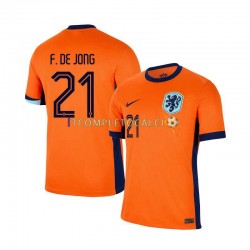 Maglia Paesi Bassi Frenkie de Jong 21 Divisa Home Euro 2024 Manica Corta ,Uomo