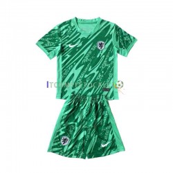 Maglia Paesi Bassi Portiere Divisa Home Euro 2024 Manica Corta ,Bambino