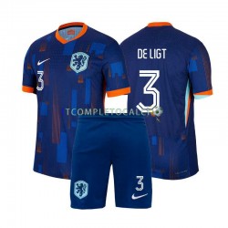 Maglia Paesi Bassi Matthijs de Ligt 3 Divisa Away Euro 2024 Manica Corta ,Bambino