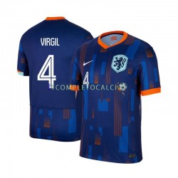 Maglia Paesi Bassi Virgil van Dijk 4 Divisa Away Euro 2024 Manica Corta ,Uomo