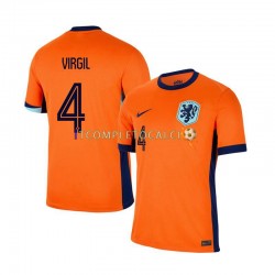 Maglia Paesi Bassi Virgil van Dijk 4 Divisa Home Euro 2024 Manica Corta ,Uomo