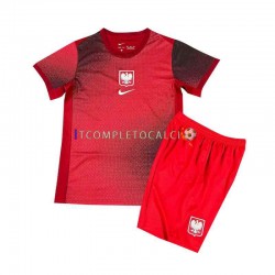 Maglia Polonia Divisa Away Euro 2024 Manica Corta ,Bambino
