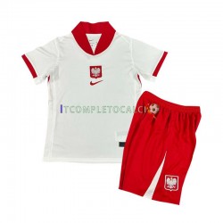 Maglia Polonia Divisa Home Euro 2024 Manica Corta ,Bambino