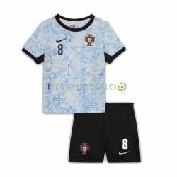 Maglia Portogallo Bruno Fernandes 8 Divisa Away Euro 2024 Manica Corta ,Bambino