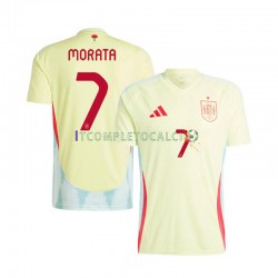 Maglia Spagna Alvaro Morata 7 Divisa Away Euro 2024 Manica Corta ,Uomo