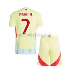 Maglia Spagna Alvaro Morata 7 Divisa Away Euro 2024 Manica Corta ,Bambino