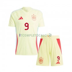 Maglia Spagna Gavi 9 Divisa Away Euro 2024 Manica Corta ,Bambino