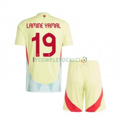 Maglia Spagna Lamine Yamal 19 Divisa Away Euro 2024 Manica Corta ,Bambino