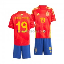 Maglia Spagna Lamine Yamal 19 Divisa Home Euro 2024 Manica Corta ,Bambino