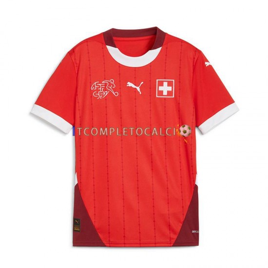 Maglia Svizzera Divisa Home Euro 2024 Manica Corta ,Uomo