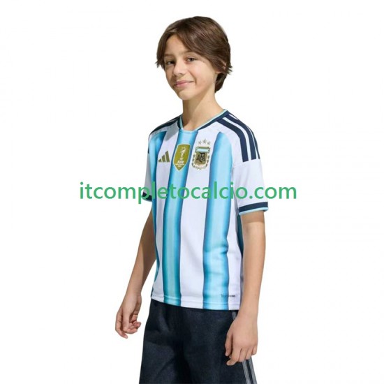 Maglia Argentina Divisa Home Mondiali 2026 Manica Corta ,Bambino