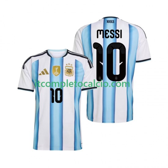 Maglia Argentina Lionel Messi 10 Divisa Home Mondiali 2026 Manica Corta ,Uomo