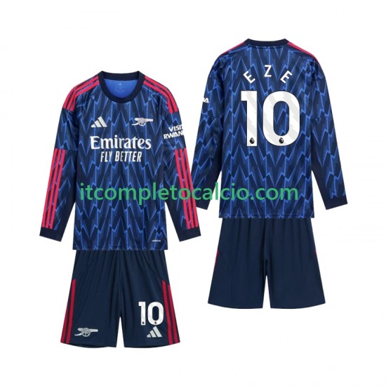 Maglia Arsenal Eze 10 Divisa Away 2025-2026 Manica Lunga ,Bambino