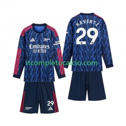 Maglia Arsenal Havertz 29 Divisa Away 2025-2026 Manica Lunga ,Bambino