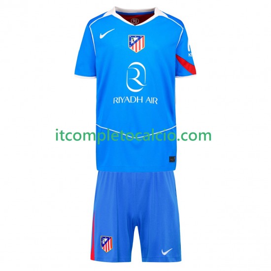 Maglia Atlético Madrid Terza Divisa 2025-2026 Manica Corta ,Bambino