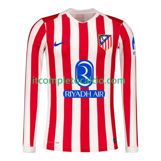 Maglia Atlético Madrid Divisa Home 2025-2026 Manica Lunga ,Uomo