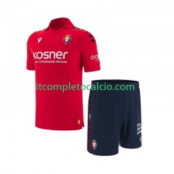 Maglia CA Osasuna Divisa Home 2025-2026 Manica Corta ,Bambino