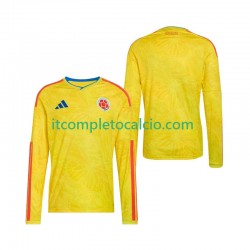 Maglia Colombia Divisa Home Mondiali 2026 Manica Lunga ,Uomo
