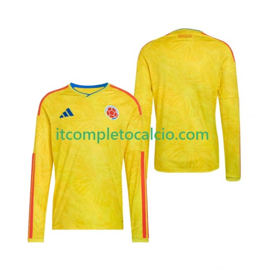 Maglia Colombia Divisa Home Mondiali 2026 Manica Lunga ,Uomo