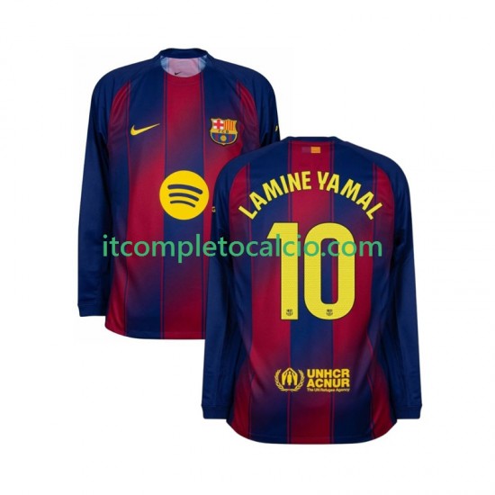Maglia FC Barcelona Lamine Yamal 10 Divisa Home 2025-2026 Manica Lunga ,Uomo