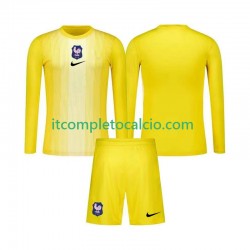 Maglia Francia Portiere Divisa Home 2025 Manica Lunga ,Bambino