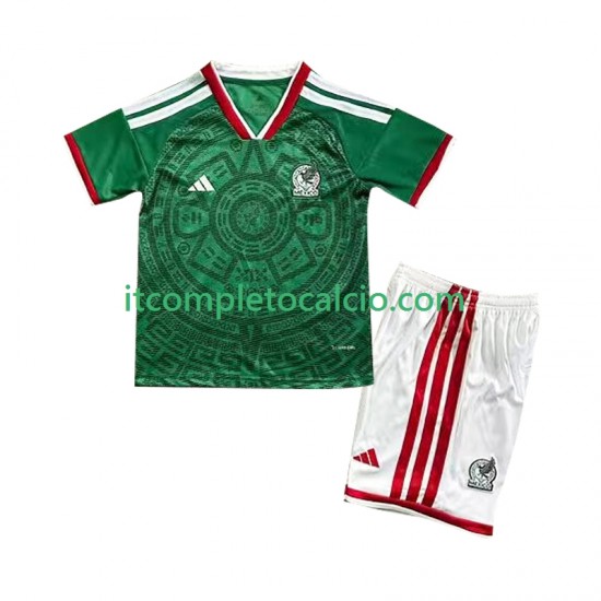 Maglia Messico Divisa Home Mondiali 2026 Manica Corta ,Bambino