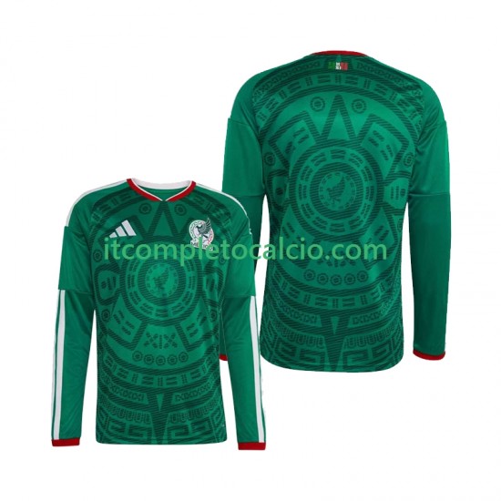 Maglia Messico Divisa Home Mondiali 2026 Manica Lunga ,Uomo