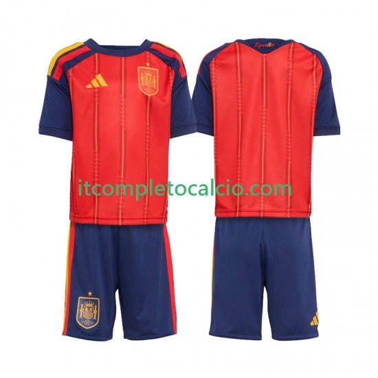 Maglia Spagna Divisa Home Mondiali 2026 Manica Corta ,Bambino