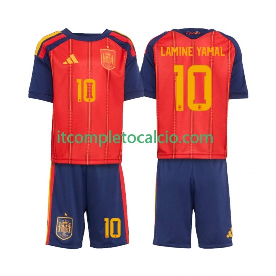 Maglia Spagna Lamine Yamal 10 Divisa Home Mondiali 2026 Manica Corta ,Bambino