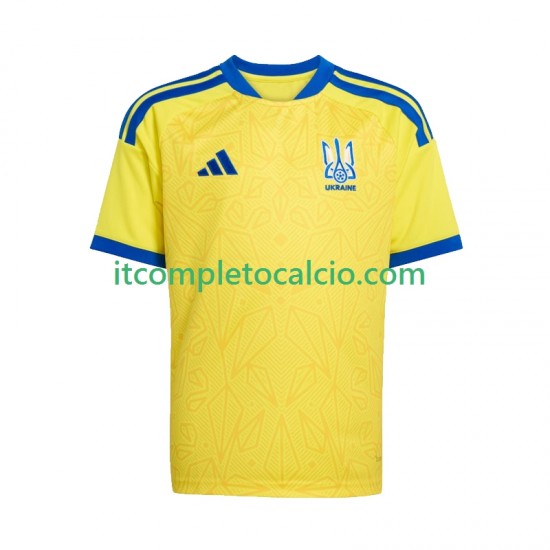 Maglia Ucraina Divisa Home Mondiali 2026 Manica Corta ,Bambino