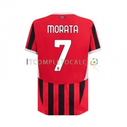 Maglia AC Milan Alvaro Morata 7 Divisa Home 2024-2025 Manica Corta ,Uomo