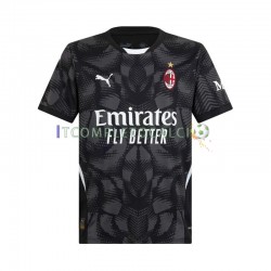 Maglia AC Milan Portiere Divisa Home 2024-2025 Nero Manica Corta ,Uomo