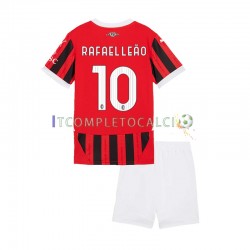 Maglia AC Milan Rafael Leao 10 Divisa Home 2024-2025 Manica Corta ,Bambino